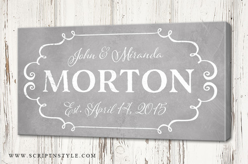 Personalized Family Established Canvas Sign