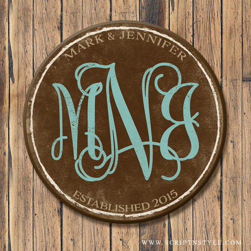 Wood Family Monogram Sign