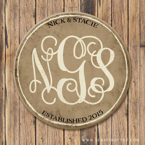 Wood Family Monogram Sign