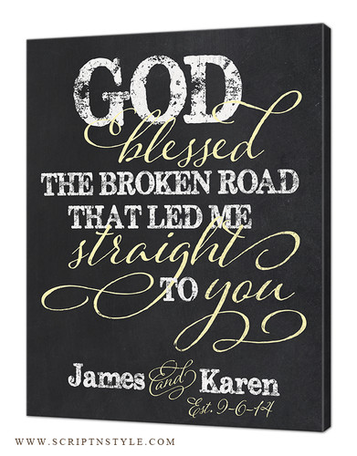 god blessed the broken road sign
