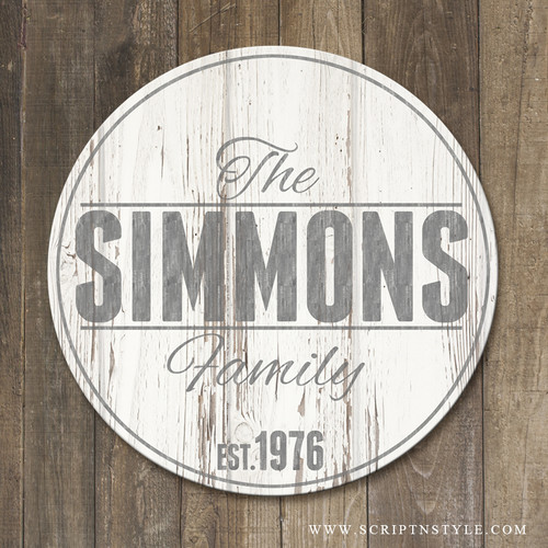 Family established wood plaque