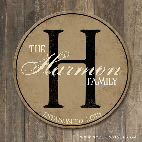 Family established wooden plaque