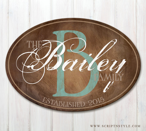 Oval family established sign