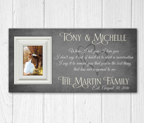Personalized Wood Picture Frame I Love You