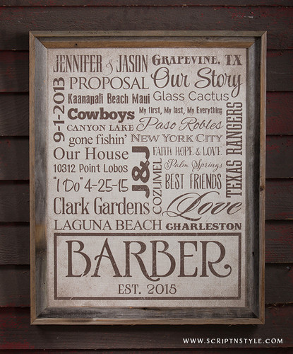 Personalized Burlap Subway Sign