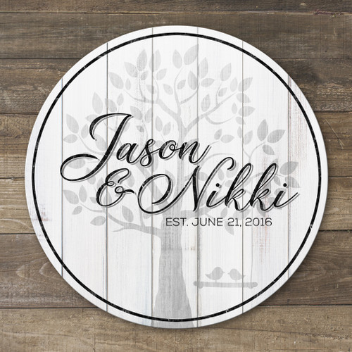 Wooden family sign