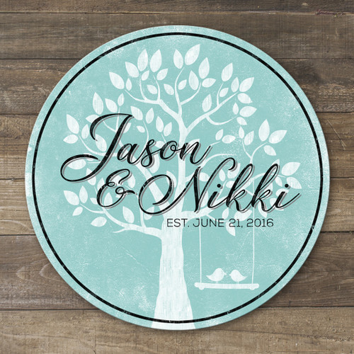 Wooden family sign