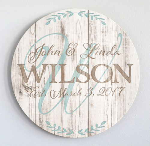 rustic wood established sign