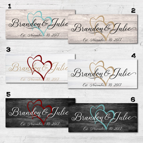 wooden family name sign