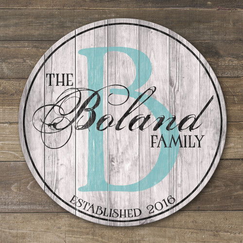 wood family sign