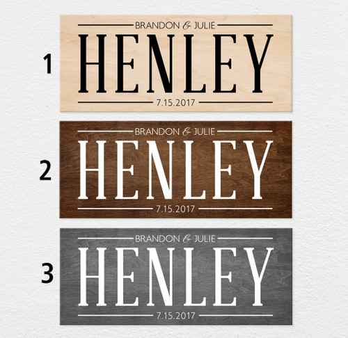 wood personalized family sign
