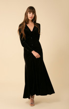 Lya Shirred Velvet Maxi Dress