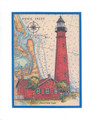 Donna Elias Ponce Inlet Lighthouse Chart in White Frame
