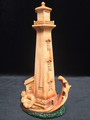 Carved wood lighthouse & preserver statue