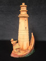 Carved Wood Lighthouse & Seagull statue