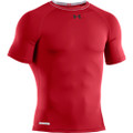 Under Armour Men’s HeatGear Sonic Compression Short Sleeve Shirt Red