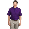 Roush Mens Bright Purple Short Sleeve Dress Shirt (Size: S, M, 3XL) (2447)
