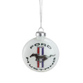 Ford Mustang White Glass Ornament (3922)