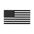 ROUSH Monotone American Flag Sticker - Clear Background (4123)
