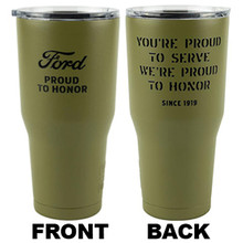 One tumbler included; front and back is pictured here. 