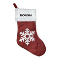Roush Fuzzy/Red Burlap Christmas Stocking (5296)