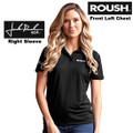 Roush Ladies Black Solid Mesh Tech Polo (5334)