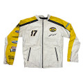 Matt Kenseth #17 White/Yellow/Black Leather Dewalt Jacket (Sizes: M, XL) (5892)