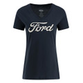 Ford Ladies Script V-Neck Tee (5944)