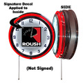 Roush Square R Chrome Neon Clock with Signature Decal Applied (6009)