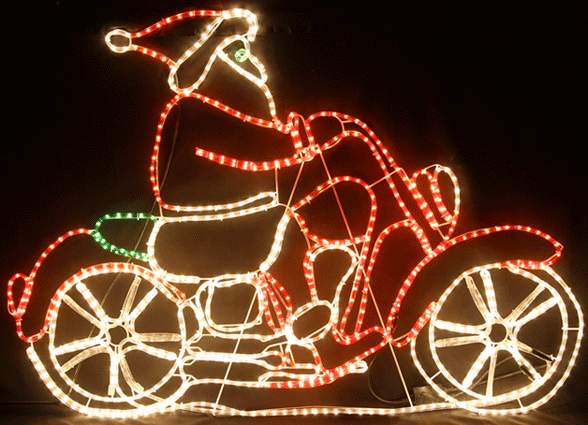 VickySun.com - Animated 150CM LED Santa Riding Motorcycle Christmas ...