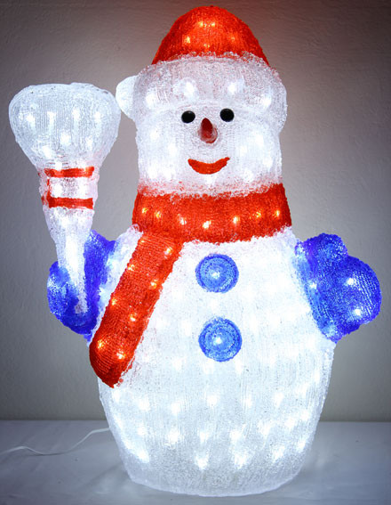 VickySun.com - 60CM 3D Acrylic Snowman with Red Hat 200 White LED ...