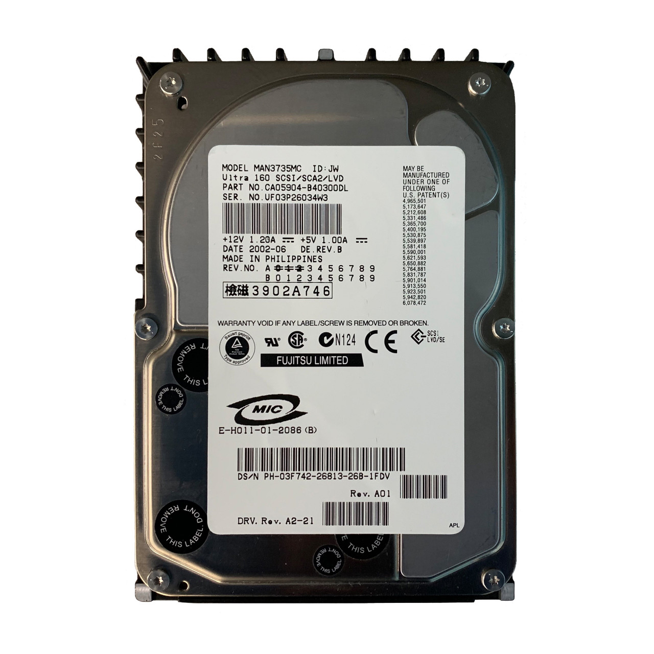 FUJITSU Part # CA05904-B40300DL, FUJITSU Part # CA05904-B40300DL,