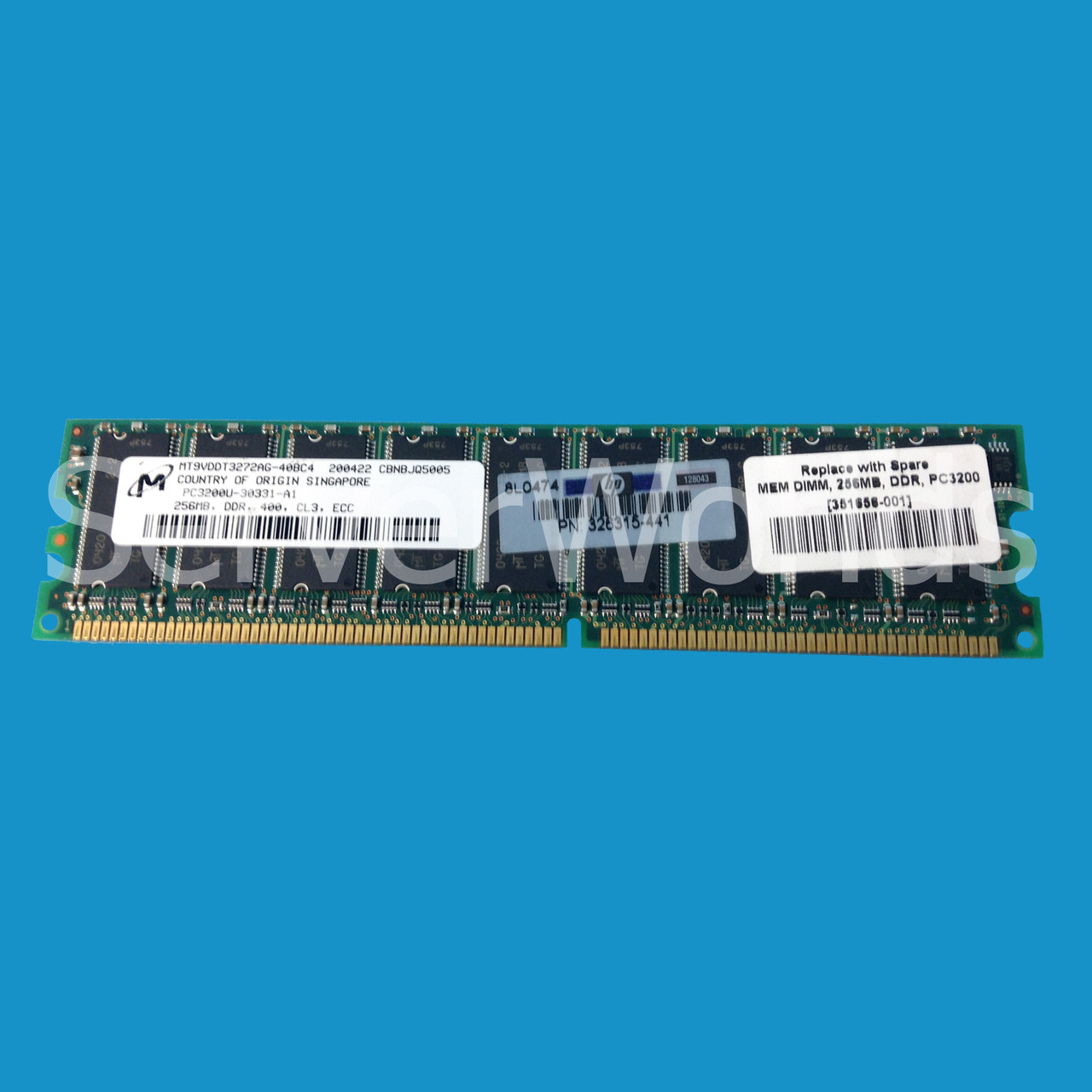 HP 351656-001 256MB PC3200 DDR ECC Memory 326315-441