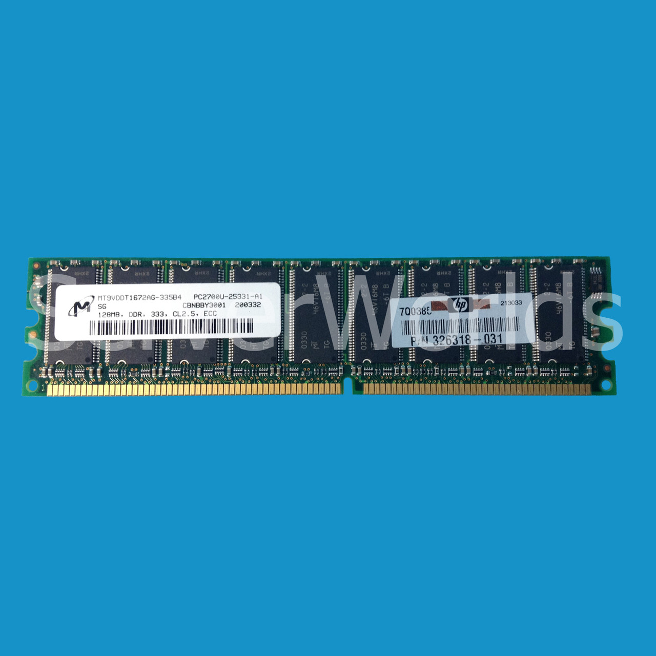 HP 326318-031 | 128MB PC2700U DDR ECC Memory - Serverworlds