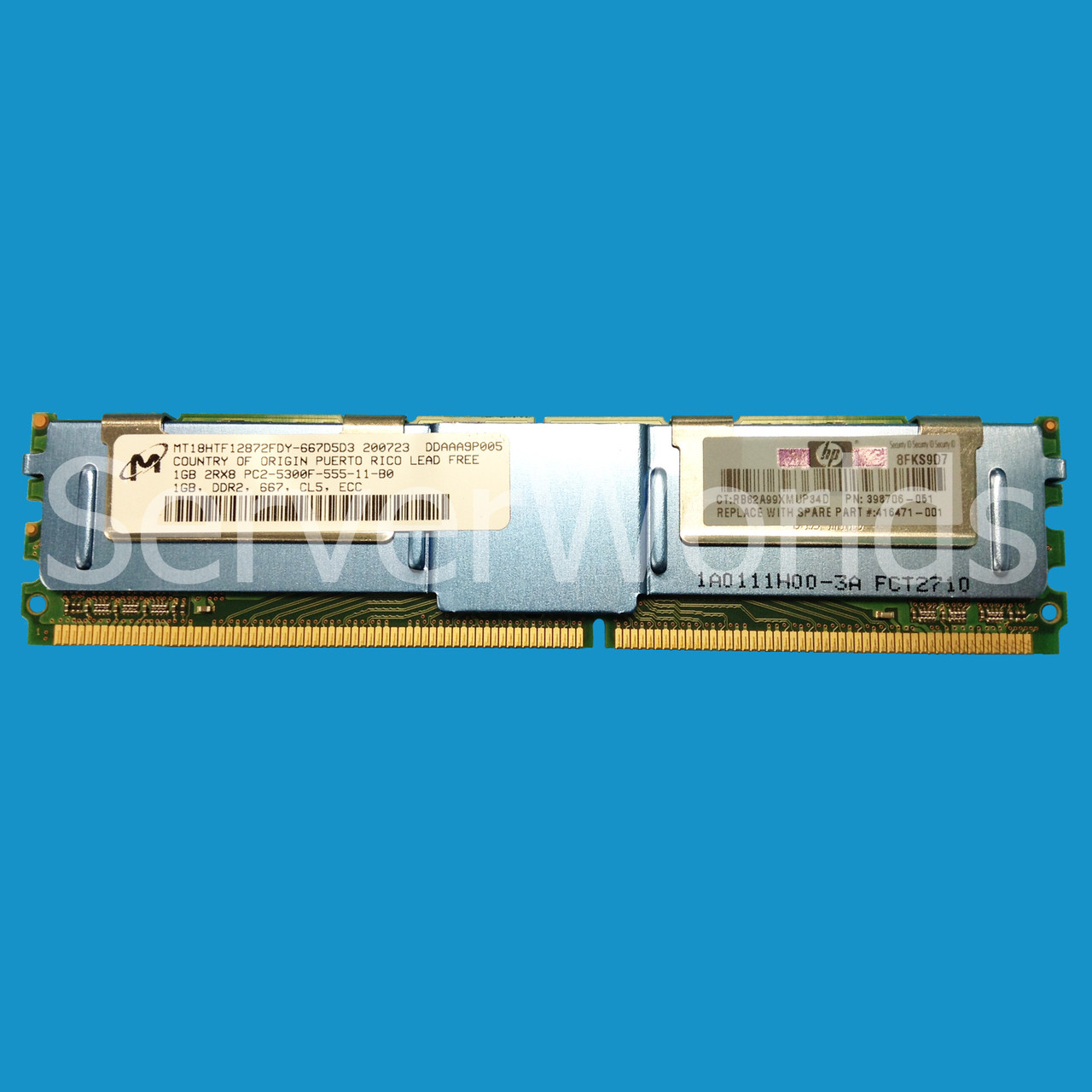 HP 398706-051 | 1GB PC2-5300 DDR2 ECC Memory Module | HP 