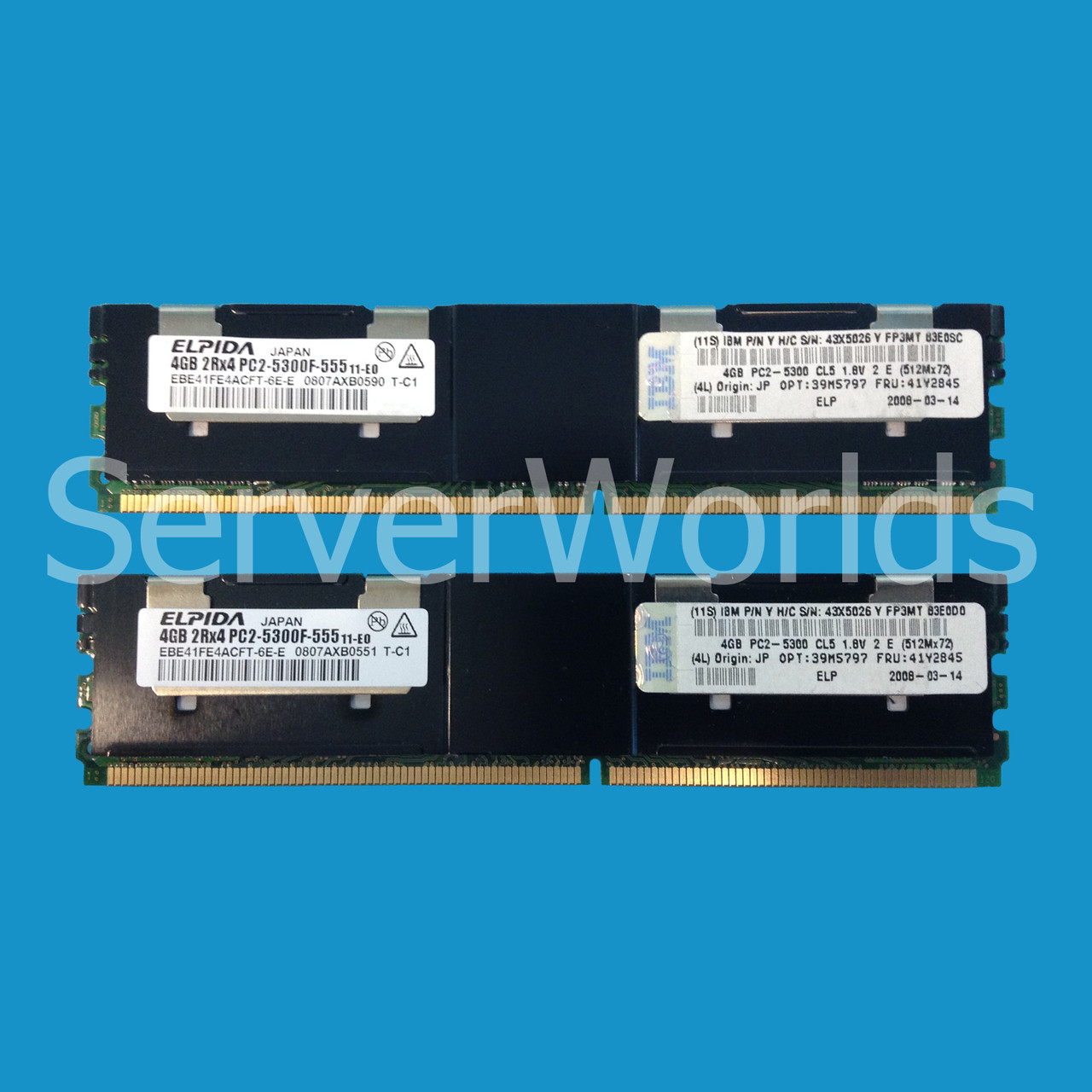 IBM 39M5797 | 8GB Kit (2 x 4GB) PC2-5300 CL5 ECC DDR2 - Serverworlds