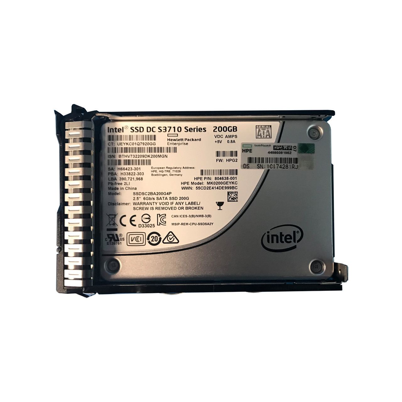 HP 804638-003 Intel DC S3710シリーズ 800GB 2.5インチ 7mm SATA III