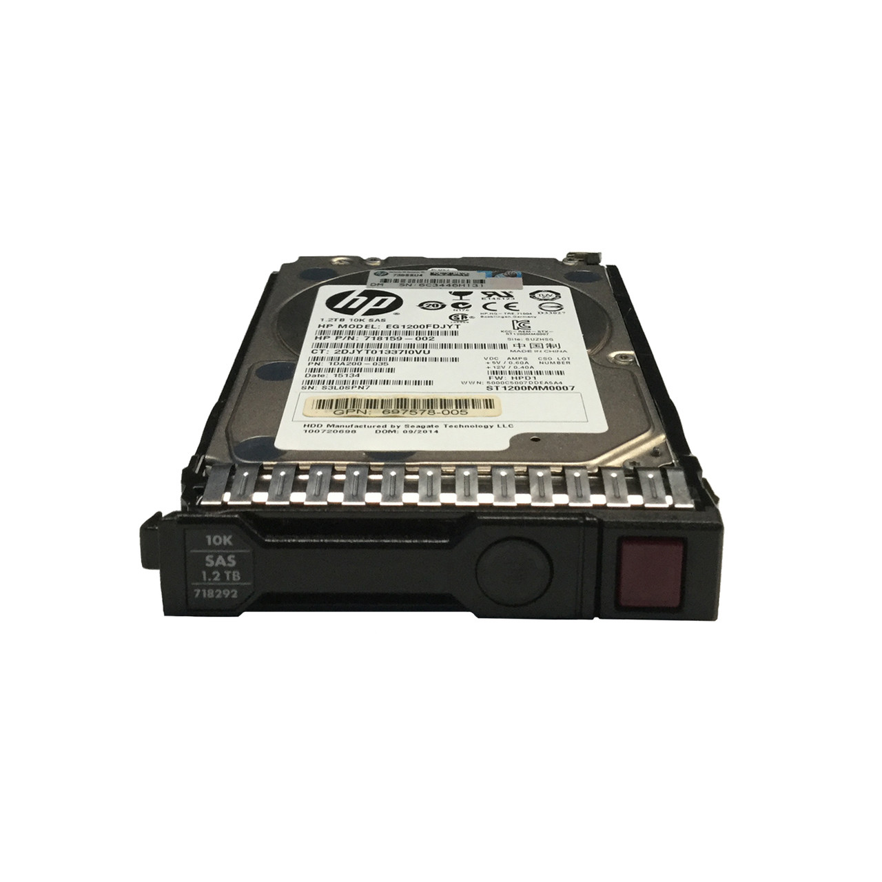718292-001 HPE 1.2TB 10K 6G SFF SAS SC Hard Drive