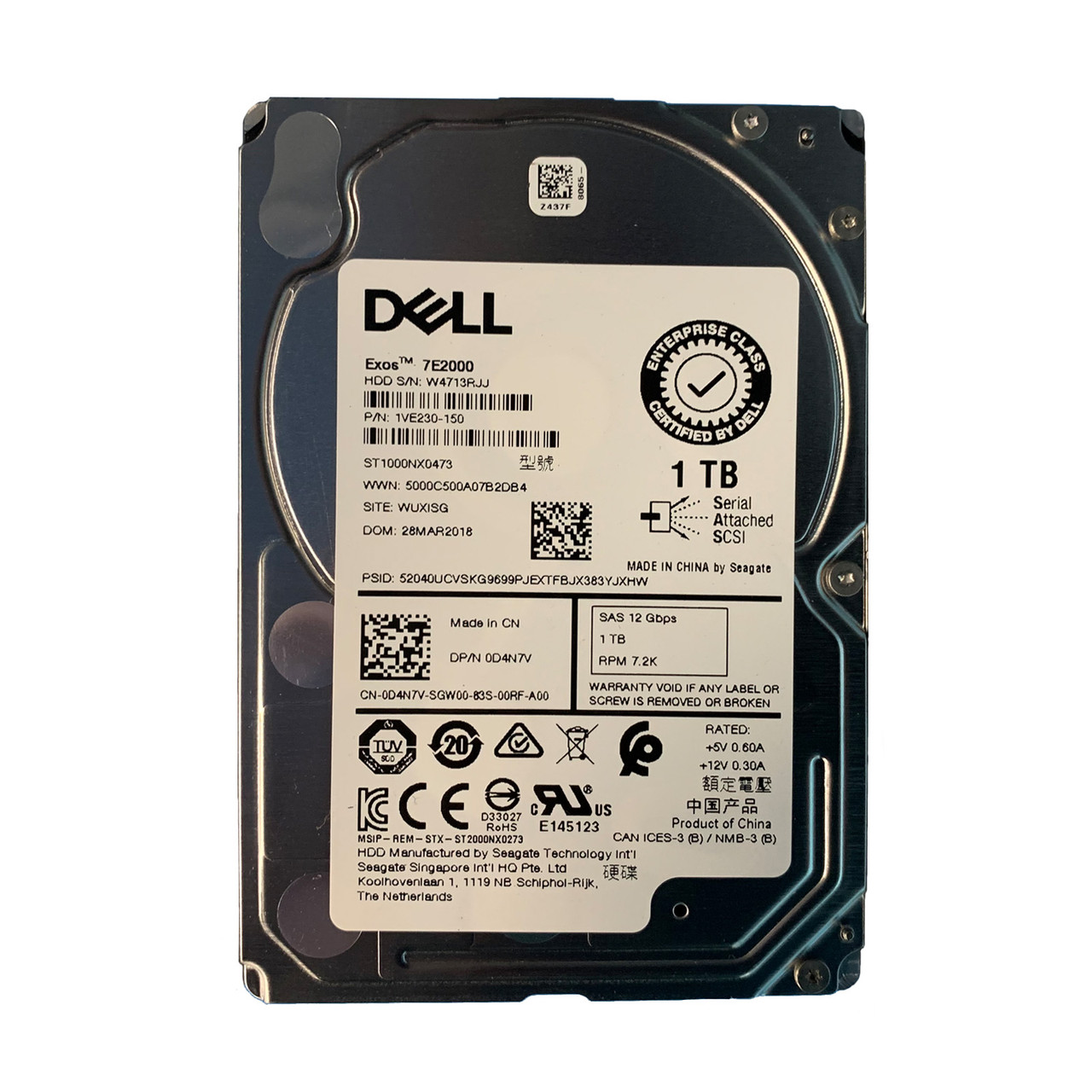 Dell D4N7V | ST1000NX0473 | 1VE230-150 - Serverworlds