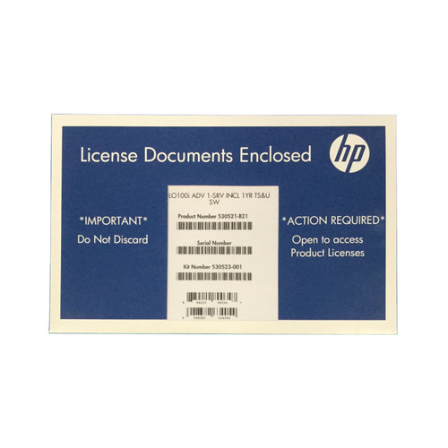 HP 530521-B21 | Advanced ILO license 1yr | 530523-001 | 530526-001 ...
