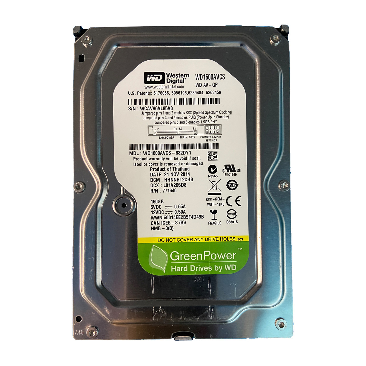 Western Digital WD1600AVCS, WD1600AVCS-632DY1 - Serverworlds