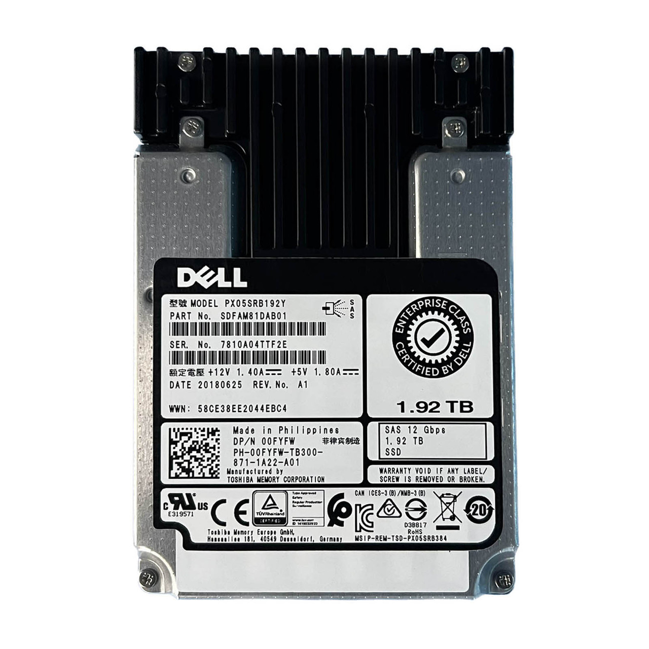 P13012-001 HP SSD 1.92TB / SAS 12G / 2.5 SFF / READ INTENSIVE / FOR