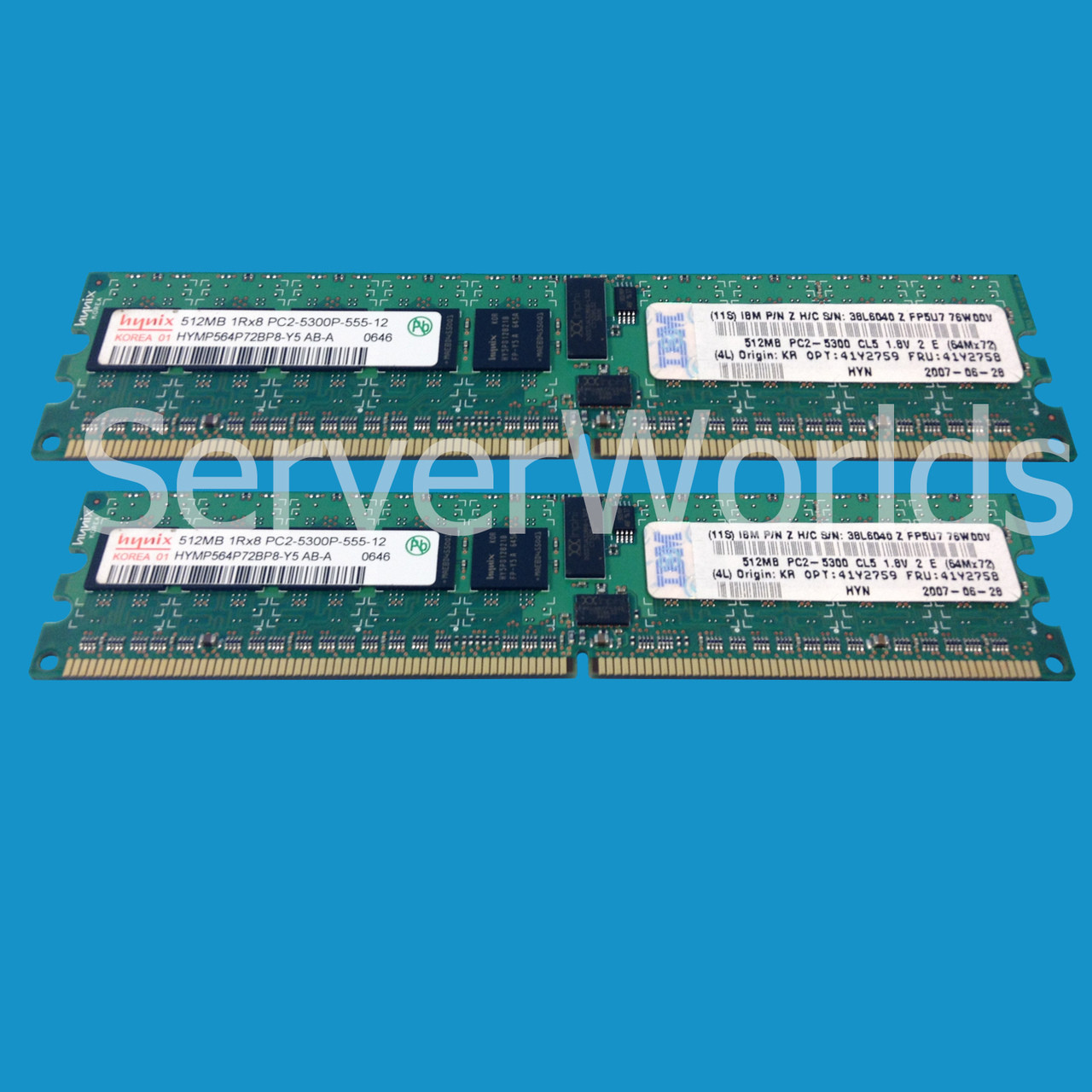 Memory Internal Components 41Y2759 IBM 1GB 667MHZ DDR II 2x512MB ...