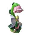 Solar Angel Light Statue with Wings & Pink Rose White LED