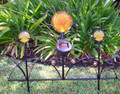 Elegant Solar Powered Iron Flower Fence Light Amber LED