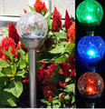 2-Pack Solar Glass Crackle Ball Bronze/Stainless Steel Lights