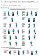 Warm Up and Cool Down Exercises Wall Chart