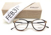 Combination wooden and metal rectangular spectacles, handmade in Italy by Feb31st at Eyehuggers.