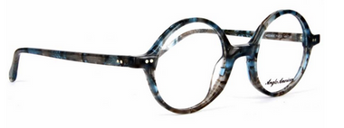 Blue and Black Flecked True Round 400 Glasses By Anglo American At Eyehuggers