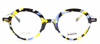 Colourful acetate spectacles by Les Pieces Uniques at www.eyehuggers.co.uk